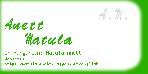 anett matula business card